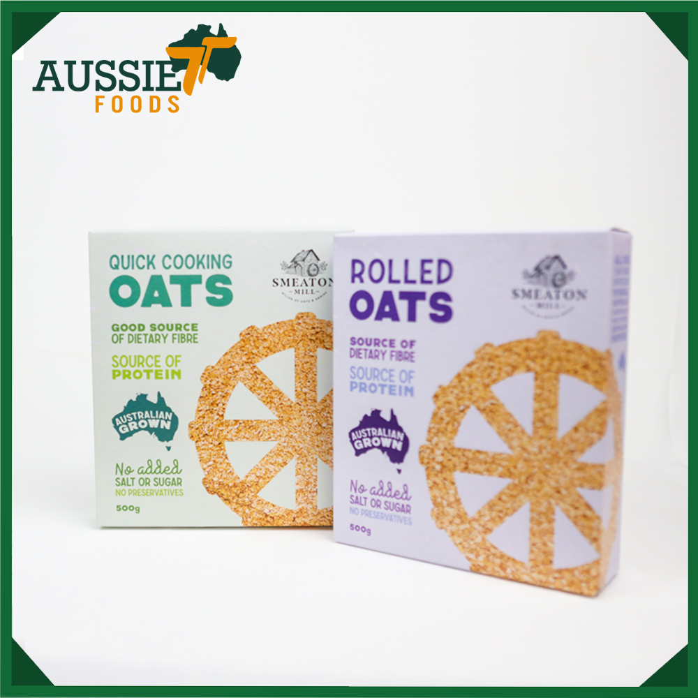 Combo 02 Hộp Yến Mạch Tươi Rolled Oats và Quick Oats Nhập Khẩu Chính Hãng Úc, 1000g